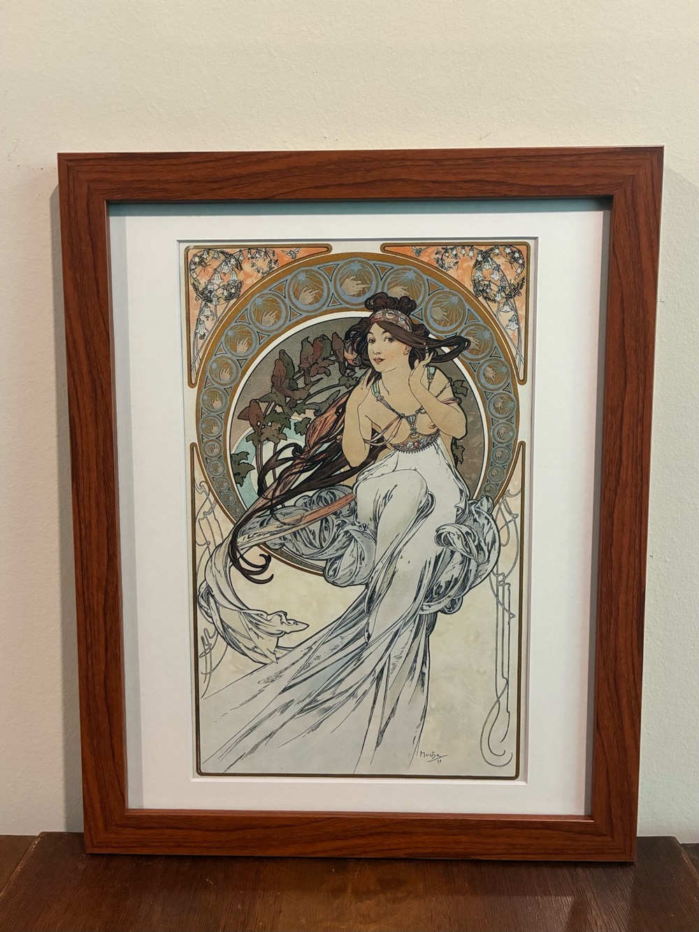 Mucha Muse of Music (The Arts Series) 12x15 Framed Art Nouveau Print Wall Art
